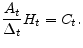 \displaystyle \frac{A_{t}}{\Delta _{t}}H_{t}=C_{t}.