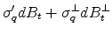  \sigma_q' dB_t +\sigma_{q}^{\perp}dB_t^{\perp}