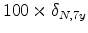  100 \times \delta_{N,7y}