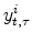 \displaystyle y_{t,\tau}^{i}