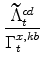 \displaystyle \frac{\widetilde{\Lambda}^{cd}_{t}}{\Gamma^{x,kb}_{t}}