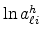  \ln a_{\ell i}^{h}