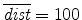  \overline{\emph{dist}}=100