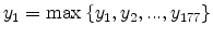  y_{1}=\max\left\{ y_{1},y_{2},...,y_{177}\right\} 
