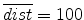  \overline {dist} =100