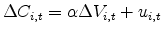  \Delta C_{i,t}= \alpha \Delta V_{i,t} +u_{i,t}