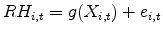 \displaystyle RH_{i,t} = g(X_{i,t}) +e_{i,t}