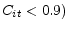 C_{it} <0.9)