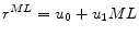 r^{ML}=u_0 +u_1 ML