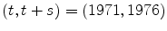  (t,t+s)=(1971,1976)