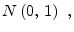 \displaystyle N\left(0,\,1\right)~,