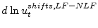  d\ln u_{t}^{shifts,LF-NLF} 