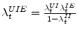  \lambda_{t}^{UIE}=\frac{\lambda_{t}^{UI}\lambda_{t}^{IE}}{1-\lambda _{t}^{II}}