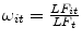  \omega_{it}=\frac{LF_{it}}{LF_{t}}