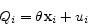 \begin{displaymath} Q_i ={\rm {\bf\theta x}}_i +u_i \end{displaymath}