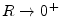  R\rightarrow 0^{+}