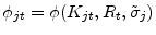  \phi_{jt} =\phi (K_{jt} ,R_{t},\tilde{\sigma}_{j})