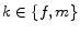  k\in\left\{ f,m\right\} 