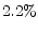  2.2\%
