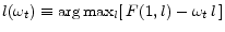  l(\omega_{t})\equiv \arg \max_{l}[\,F(1,l)-\omega_{t} \,l\,]