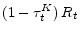  (1-\tau_{t}^{K})\,R_{t}