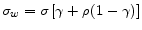  {\sigma }_w=\sigma \left[\gamma +\rho (1-\gamma )\right]