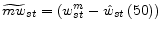  {\widetilde{mw}}_{st}=\left(w^m_{st}-{\hat{w}}_{st}\left(50\right)\right)
