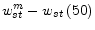  w^m_{st}-w_{st}\left(50\right)