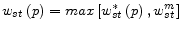  w_{st}\left(p\right)=max\left[w^*_{st}\left(p\right),w^m_{st}\right]