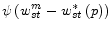  \psi \left(w^m_{st}-w^*_{st}\left(p\right)\right)