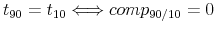 $ t_{90}=t_{10}\Longleftrightarrow comp_{90/10}=0$