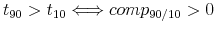 $ t_{90}>t_{10}\Longleftrightarrow comp_{90/10}>0$