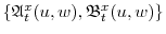  \{\ensuremath{\mathfrak{A}}^x_t(u,w),\ensuremath{\mathfrak{B}}^x_t(u,w)\}