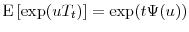  \ensuremath{{\operatorname E}\left\lbrack \exp(uT_t)\right\rbrack}=\exp(t\ensuremath{\Psi}(u))