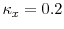  \ensuremath{\kappa}_x = 0.2