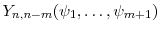  \ensuremath{Y}_{n,n-m}(\ensuremath{\psi}_1,\ldots,\ensuremath{\psi}_{m+1})