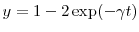  y=1-2\exp(-\ensuremath{\gamma}t)