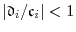  \vert\ensuremath{\mathfrak{d}}_i/\ensuremath{\mathfrak{c}}_i\vert< 1