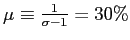 $ \mu\equiv\frac{1}{\sigma-1}=30\%$