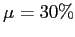 $ \mu=30\%$