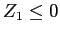 $ Z_{1}\leq0$