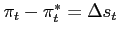 $\pi_t-\pi_t^*=\Delta s_t$