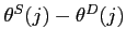 $\theta ^{S}(j)-\theta ^{D}(j)$