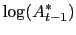$\displaystyle \log(A_{t-1}^{\ast})$