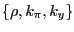 $ \{\rho,k_{\pi},k_{y}\}$