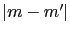 $ \vert m-m^{\prime}\vert$
