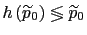$ h\left( \widetilde{p}_{0}\right) \lessgtr\widetilde{p}_{0}$
