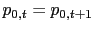 $ p_{0,t}=p_{0,t+1}$
