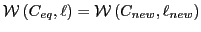 $ \mathcal{W}\left( C_{eq},\ell\right) =\mathcal{W}\left( C_{new},\ell_{new}\right) $