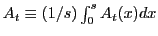 $ A_{t}\equiv\left( 1/s\right) \int_{0} ^{s}A_{t}(x)dx$